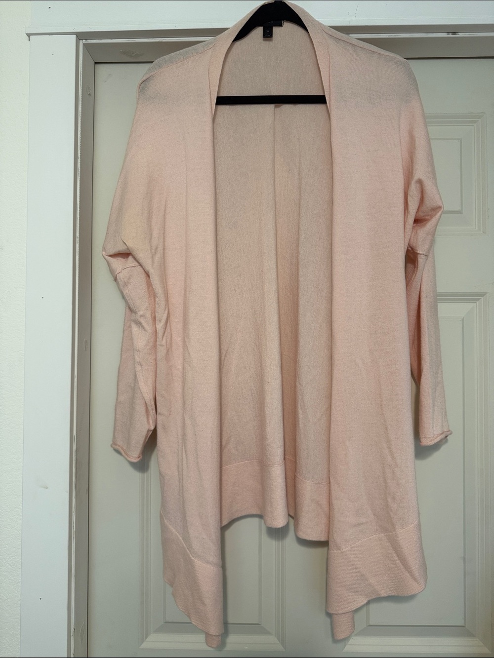 J. Crew Open-Front Draped Cardigan in Pale Blush